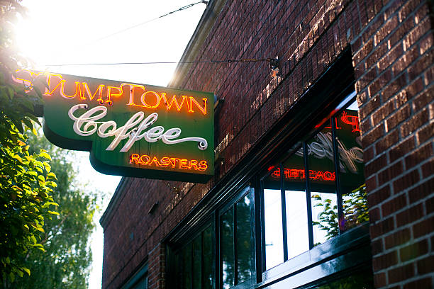 stumptown coffee roasters - built structure green business city - fotografias e filmes do acervo