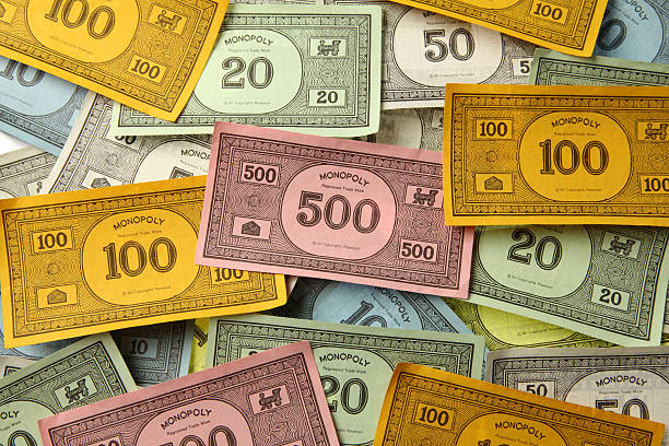 Monopoly game money stock photo