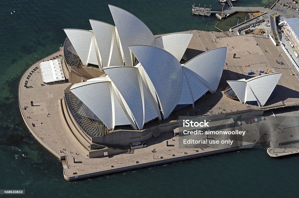Sydney Opera House Sydney, NSW, Australia - 26 August 2012: Aerial photo of the Sydney Opera House Sydney Opera House Stock Photo