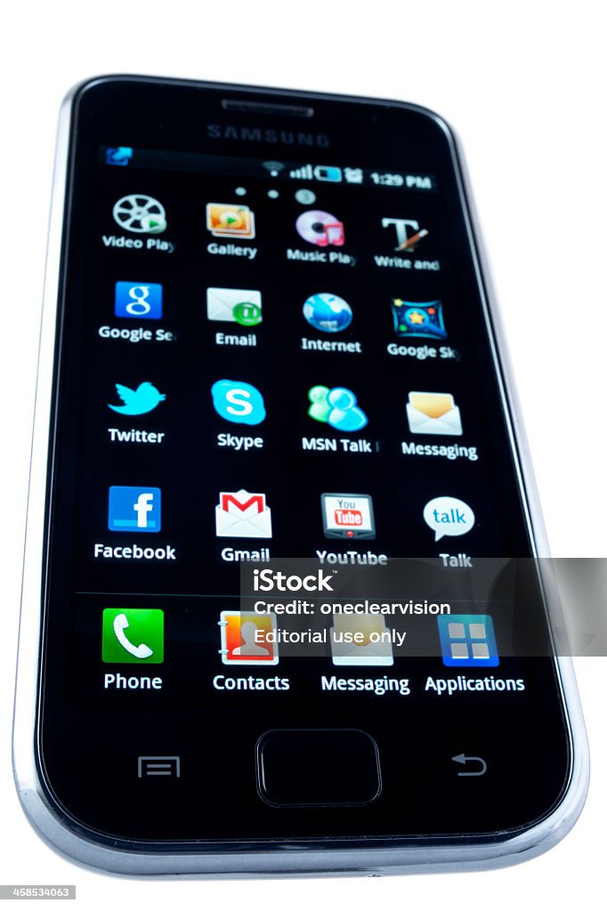 Samsung Android のスマートフォン - アイコンのロイヤリティフリーストックフォト