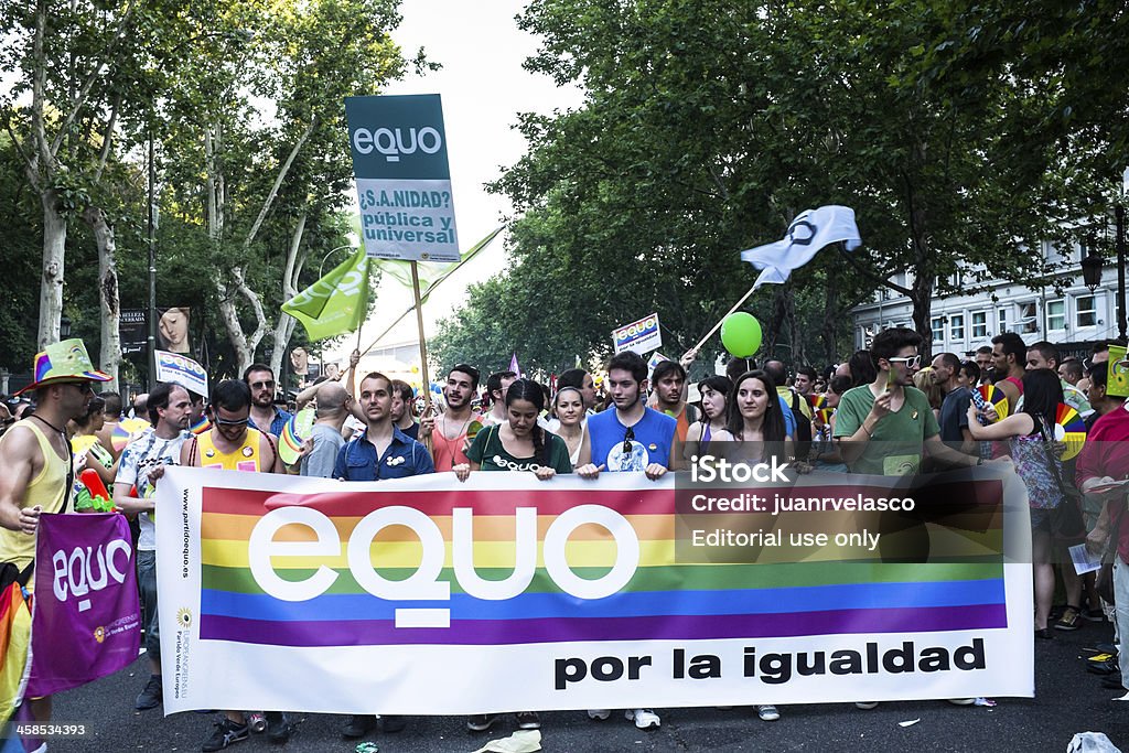 Die Demonstration gegen Gay-Pride-parade in Madrid - Lizenzfrei Demonstration Stock-Foto