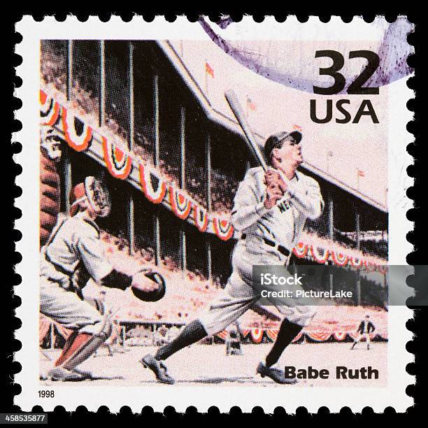 Babe Ruth Znaczek Pocztowy Usa - zdjęcia stockowe i więcej obrazów Babe Ruth - Babe Ruth, New York Yankees, Baseball