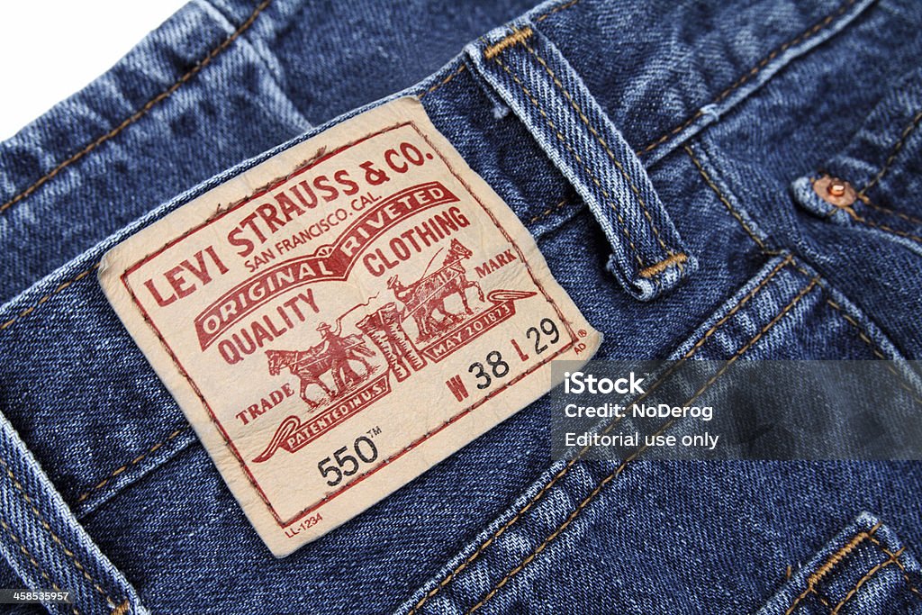 Levi Strauss Label On A Pair Of Blue Jeans Stock Photo - Download Image Now  - Levi's, Jeans, Label - iStock