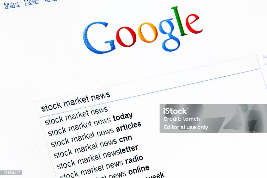 Stock market news Suche - Lizenzfrei Google - Markenname Stock-Foto