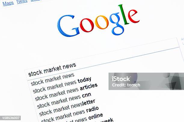 Stock Market News Suche Stockfoto und mehr Bilder von Google - Markenname - Google - Markenname, Suchen, Suchfeld