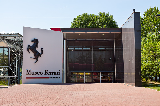 Maranello, Italy - May 30, 2011: The Ferrari Museum, based in Maranello, contains the most prestigious models, the main Formula 1 racers, the Sports and Sports-Prototypes models, the Grand Tourers and special series, cars that have made the Ferrari's Prancing Horse history.
