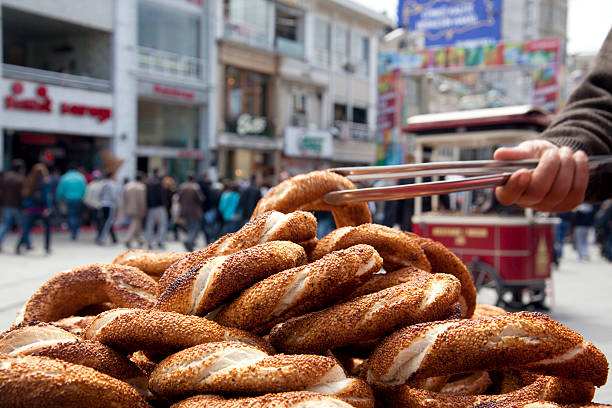 Simit, turkish bagel stock photo