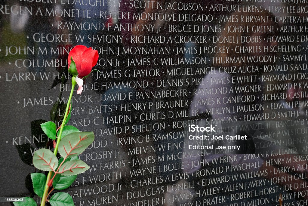 Rose a los veteranos de Vietnam Memorial in Washington DC - Foto de stock de Monumento a los veteranos del Vietnam libre de derechos