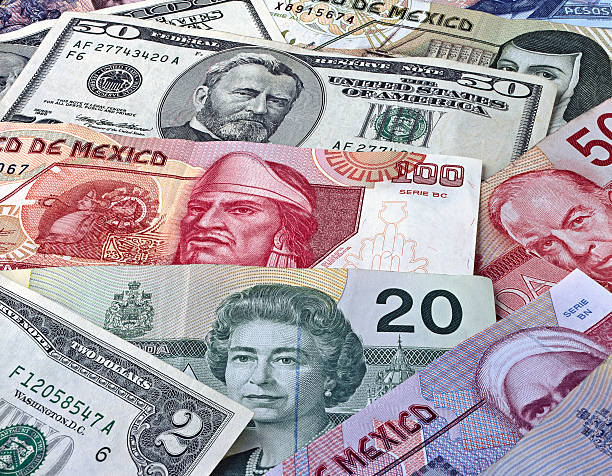 rechnungen usa, kanada und mexiko - canadian dollars canada bill one hundred dollar bill stock-fotos und bilder
