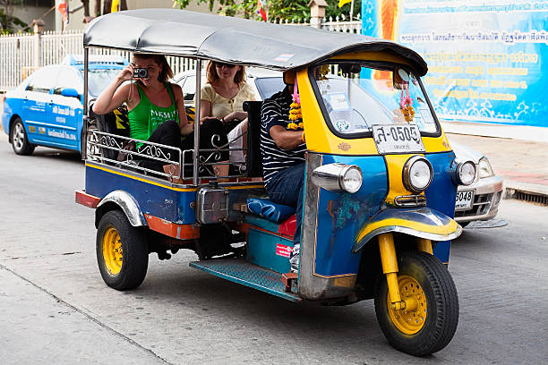 Tourists in tuktuk stock photo