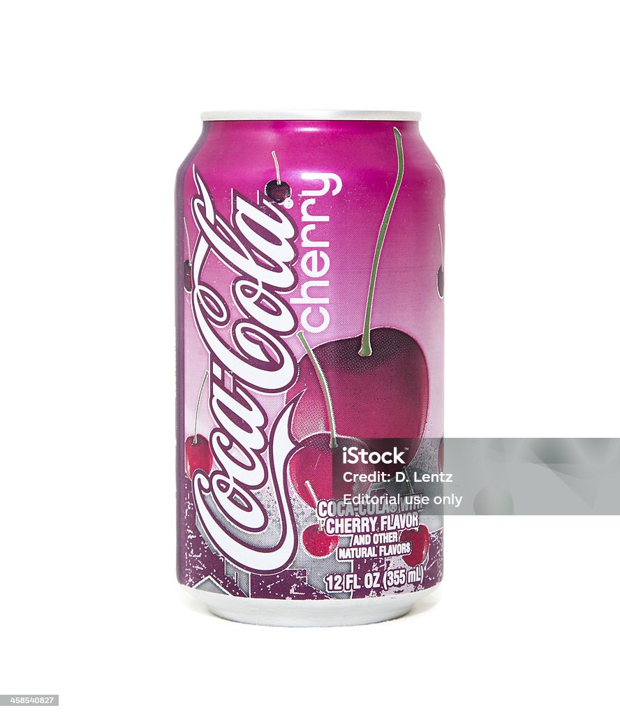 Cherry Coca-Cola peut - Photo de Aliments et boissons libre de droits