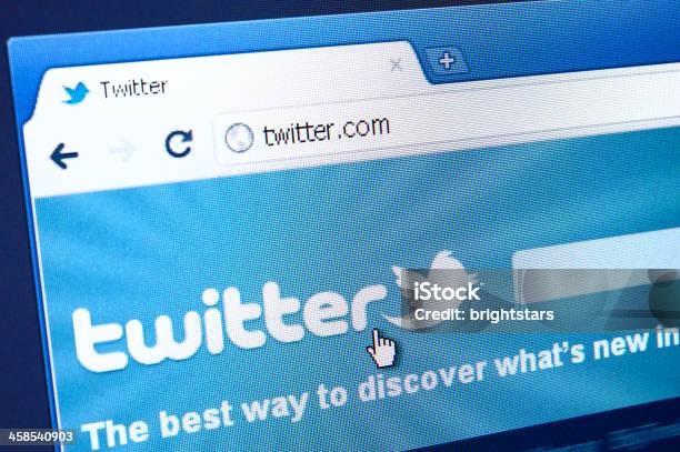 Twitter Webpage On The Browser Stock Photo - Download Image Now - Brand Name Online Messaging Platform, Close-up, Computer