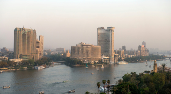 Cairo, Egypt - May 7, 2013: Sunset view of Cairo city, Egypt. Cairo - the capital of Egypt and the largest city in the Arab world and Africa.