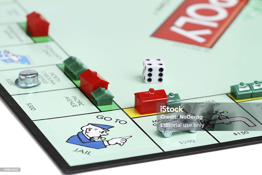Monopoly zum Gefängnis - Lizenzfrei Monopoly - Brettspiel Stock-Foto