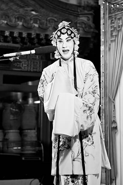 tradicional cantor da ópera de pequim - performer theatrical performance stage china - fotografias e filmes do acervo