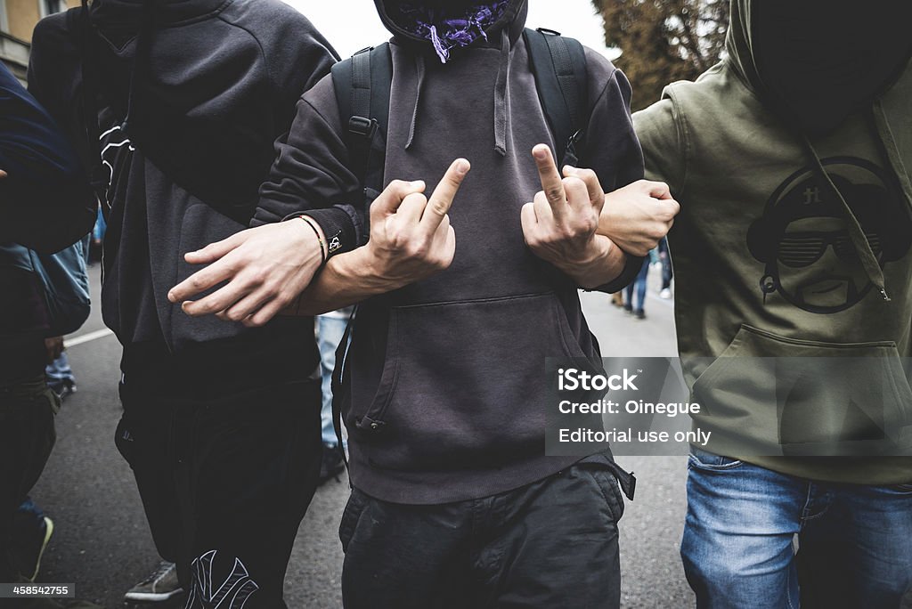 Milan estudiantes manifestación en octubre de 2013, 4 - Foto de stock de 2013 libre de derechos