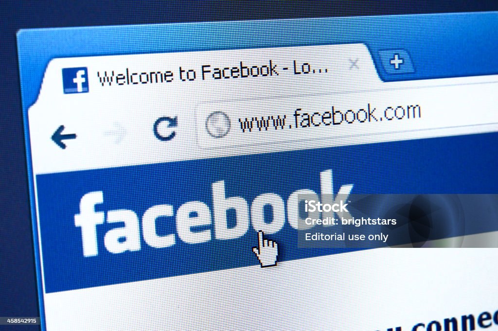 Facebook página Web do browser - Royalty-free Computador Foto de stock