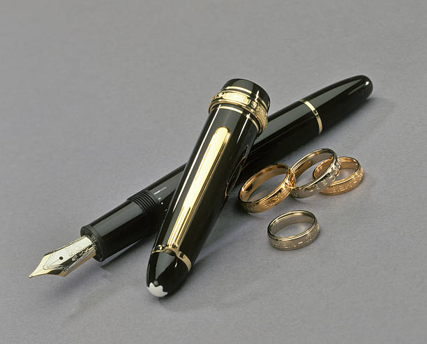 A luxurious gold fountain pen.