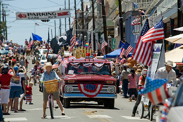 Virginia City, Nevada, USA- July 4, 2010: Small Town 4th of July Parade.