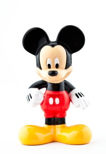 Suffolk, Virginia, USA - April 12, 2011: Studio shot of the Disney cartoon character Mickey Mouse. This Disney toy was made by the Fisher Price company.