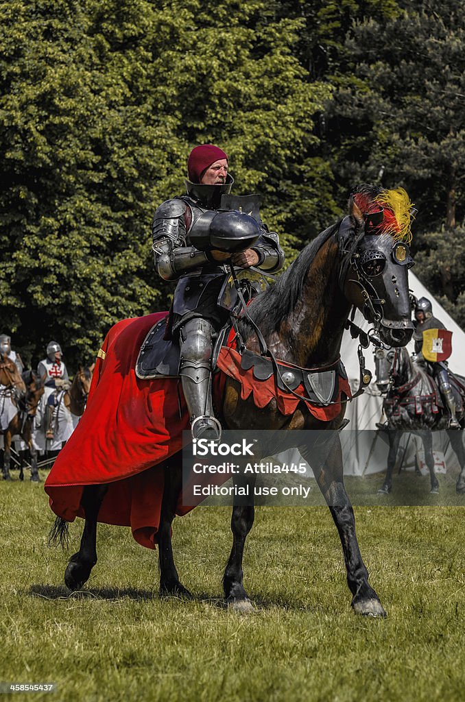 말을 가득했다 knight - 로열티 프리 갑옷 스톡 사진