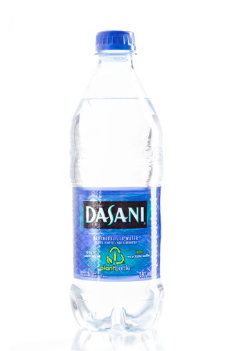 Calgary, Alberta, Canada - March 26, 2011. Product shot of a bottle of Dasani. Launched in 1999 by the Coca-cola company.