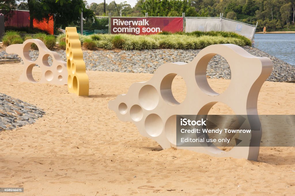 Verstärkte konkrete shell Skulpturen am Strand - Lizenzfrei Australien Stock-Foto