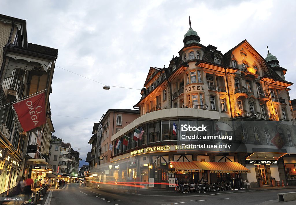 Interlaken in der Dämmerung - Lizenzfrei Interlaken - Schweiz Stock-Foto