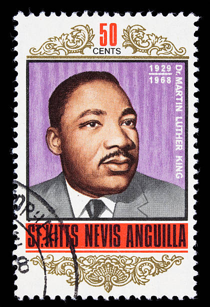 세인트 키츠 마틴 루터 킹 주니어 우표 - postage stamp martin luther king jr isolated black civil rights 뉴스 사진 이미지