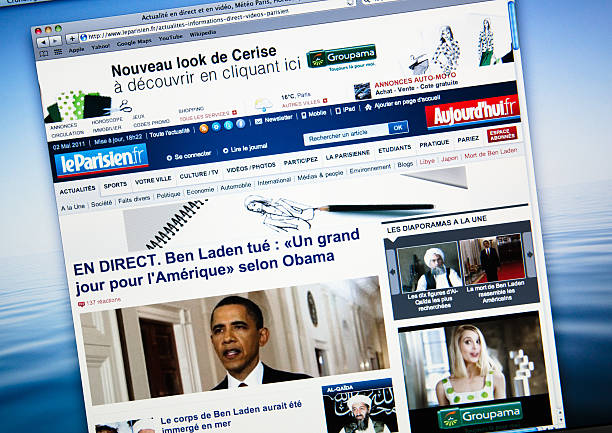 leparisien.fr annunciare la morte di osama bin laden - bin laden foto e immagini stock