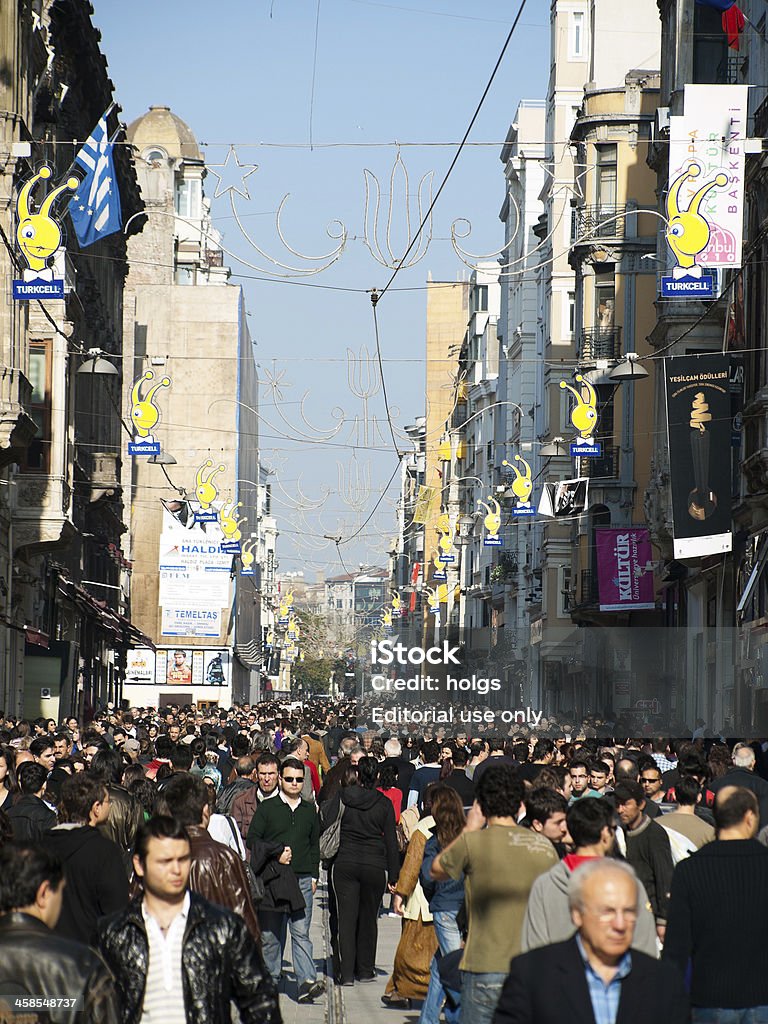 Istiklal Avenue Istanbul Menschenmenge - Lizenzfrei Ansicht aus erhöhter Perspektive Stock-Foto