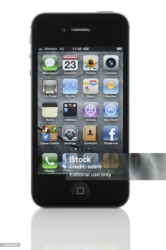 Apple Iphone 4 With Stone Wallpaper Stock Photo - Download Image Now -  iStock