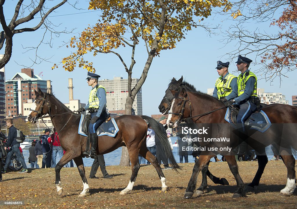 경찰, rowds at parade of 레드삭스 선수권대회 - 로열티 프리 Championship 스톡 사진