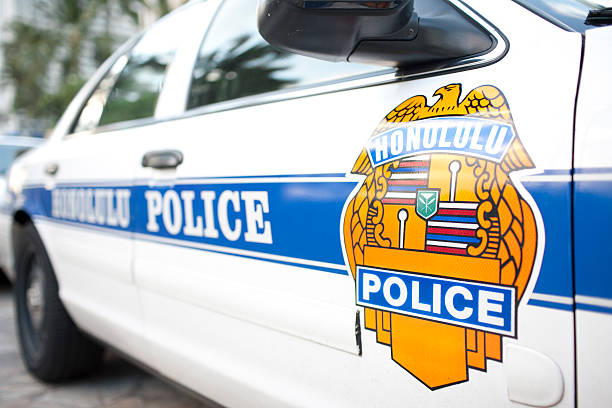 Honolulu Police car stock photo