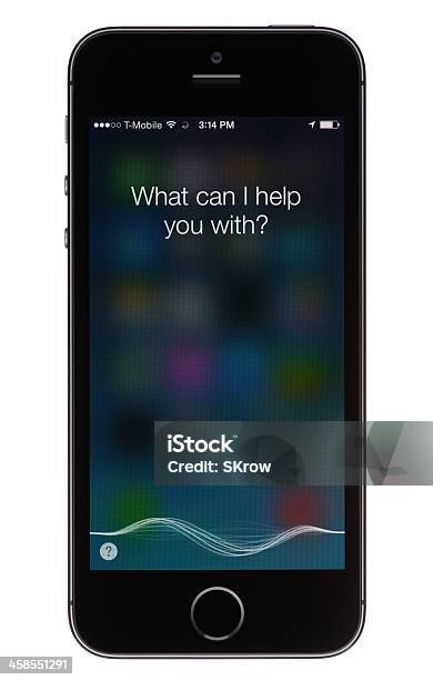 Siri Em Um Apple Iphone 5s - Fotografias de stock e mais imagens de Onda Sonora - Onda Sonora, Telefone Inteligente, iPhone