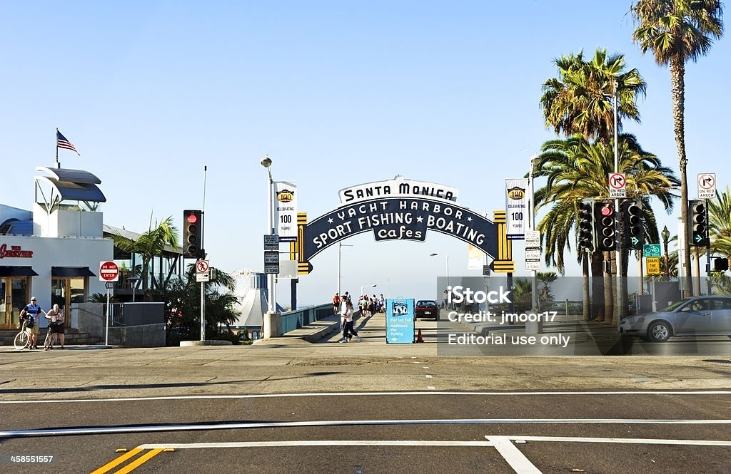 Santa Monica Pier - Lizenzfrei Ampel Stock-Foto