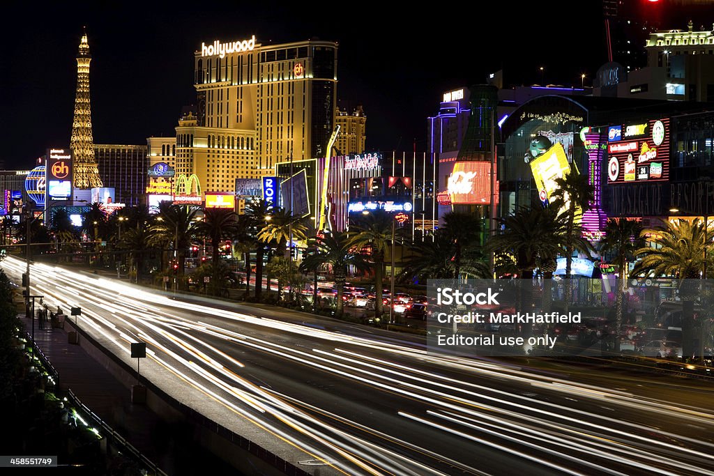 Le Strip de Las Vegas de nuit - Photo de Bâtiment vu de l'extérieur libre de droits