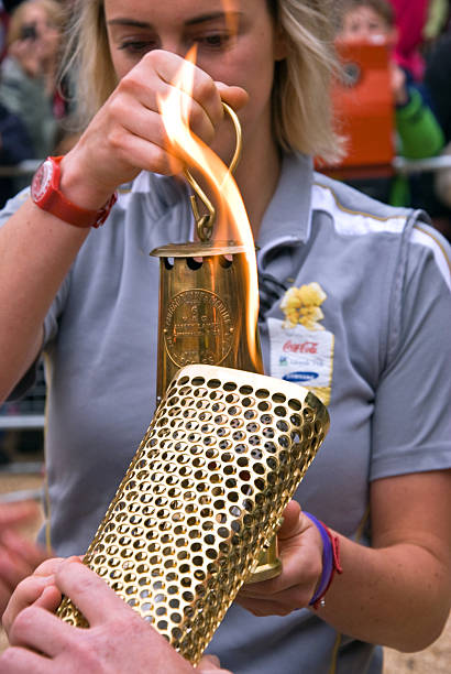 olympic torch 2012 - olympic torch stock-fotos und bilder