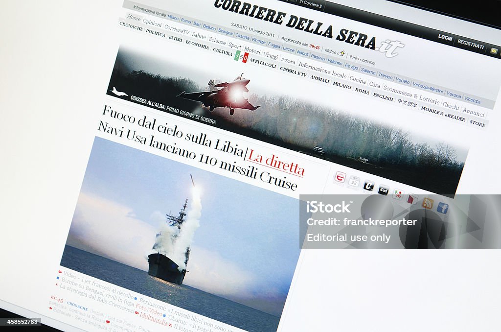 www.corriere.it 주음성 페이지 - 로열티 프리 Al-Qaida 스톡 사진