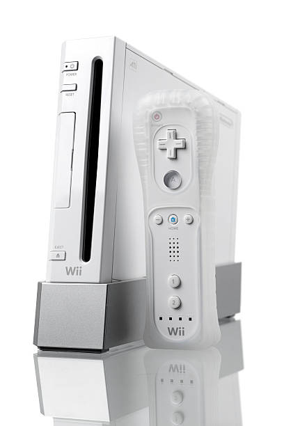 Nintendo Wii game console with remote controller stock photo