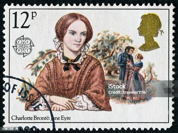 Charlotte Bronte Carimbo - Arte vetorial de stock e mais imagens de Escritor - Escritor, Fama, Selo Postal