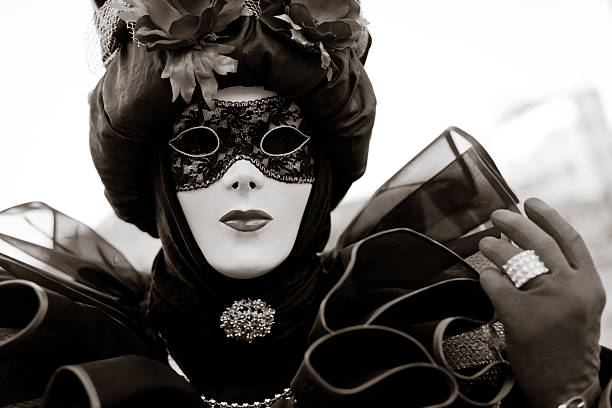 máscara de carnaval de veneza - venice italy flash - fotografias e filmes do acervo