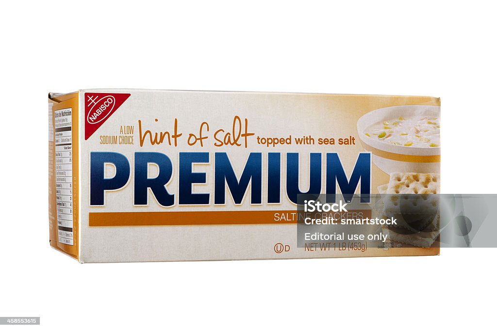 Nabisco toque de sal com baixo teor de sódio Saltine Premium biscoitos - Foto de stock de Caixa - Recipiente royalty-free