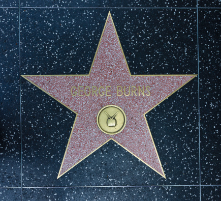 Los Angeles, USA - August 18, 2011:  The Hollywood Walk of Fame star of George Burns located on Hollywood Blvd. that was awarded in 1960 for achievement in the television industry.