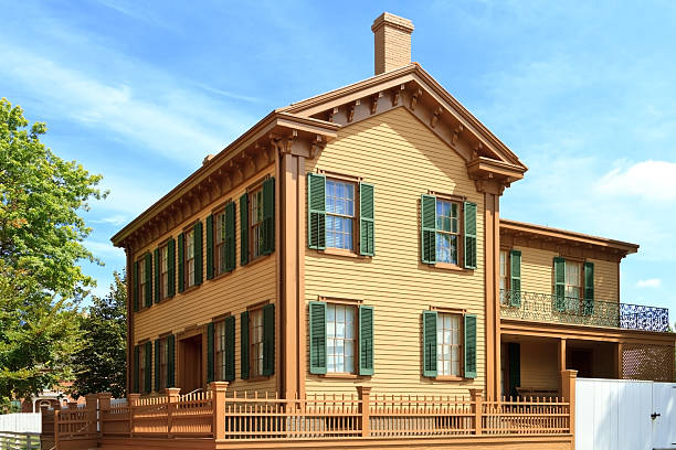 Springfield, Illinois USA - August 15, 2011: Abraham Lincolns home in Springfield, Illinois, a National Historic Site.