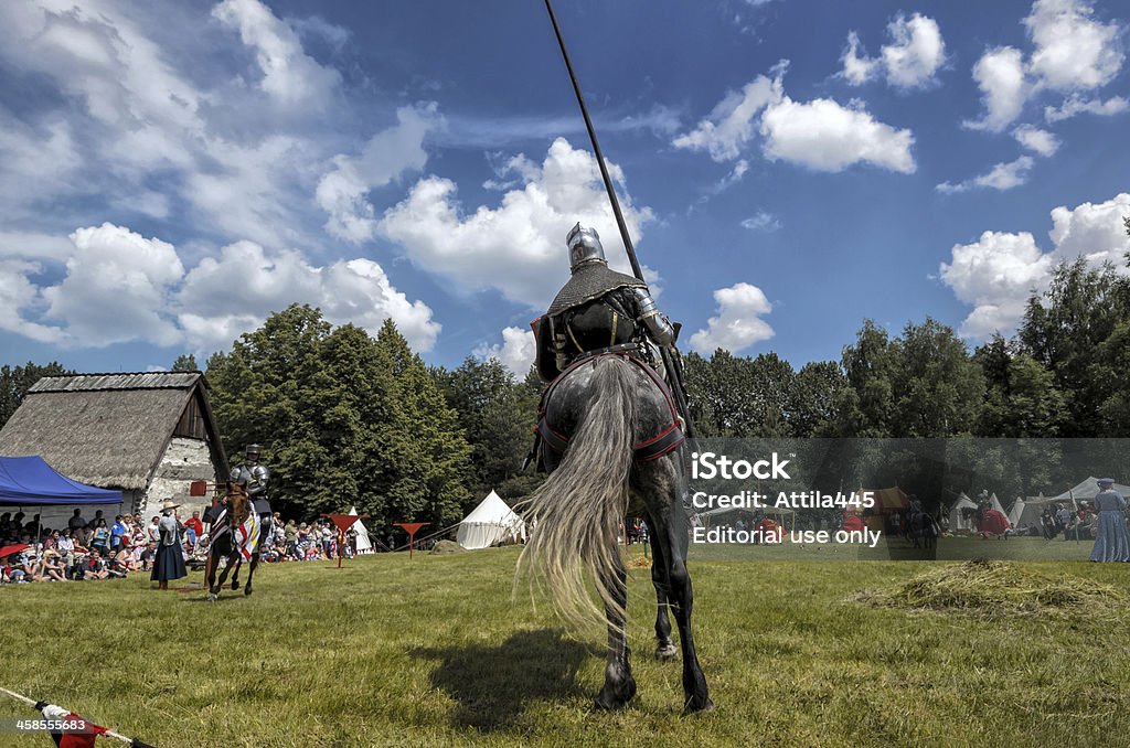 Cavaliere medievale a cavallo - Foto stock royalty-free di Abilità