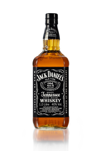 Istanbul, Turkey - December 25, 2011: 1 liter bottle of Jack Daniel\'s whiskey, Old No.7 brand, product of U.S.A.