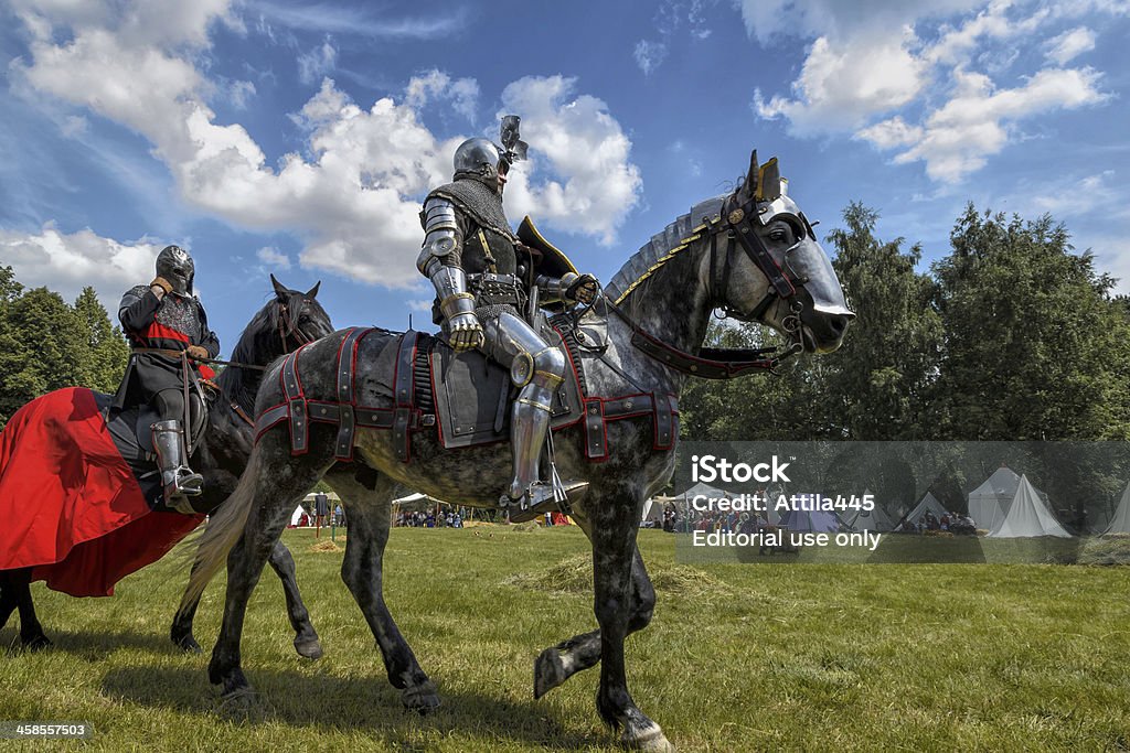 Cavaleiro Medieval em horseback - Royalty-free Arma de Lanceiro Foto de stock