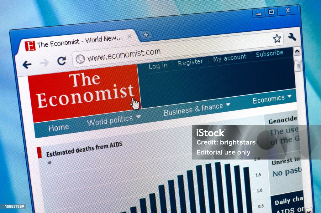 Economist 웹 브라우저 - 로열티 프리 The Economist - Newspaper 스톡 사진