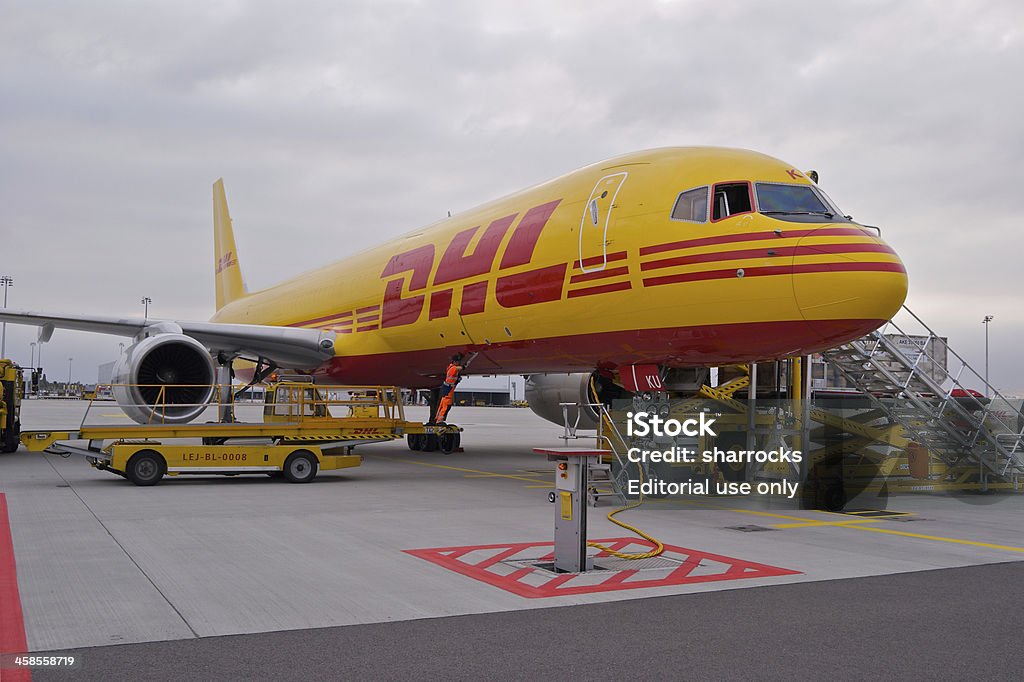 DHL 757-200SF aviões de carga Boeing - Foto de stock de Aeroporto royalty-free